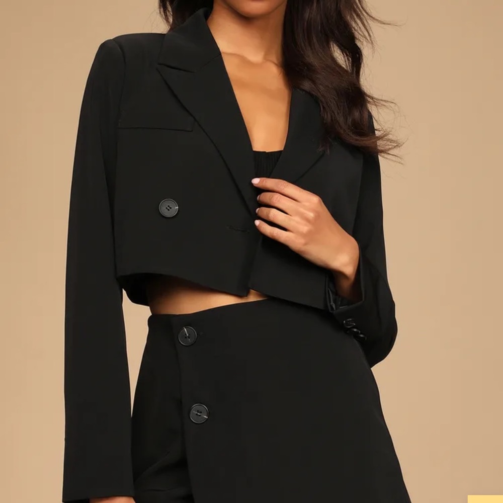 Lulus Cropped Black Blazer XS